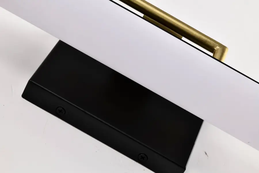 Solano Small LED Vanity Light in Black and Brushed Brass - Image 9