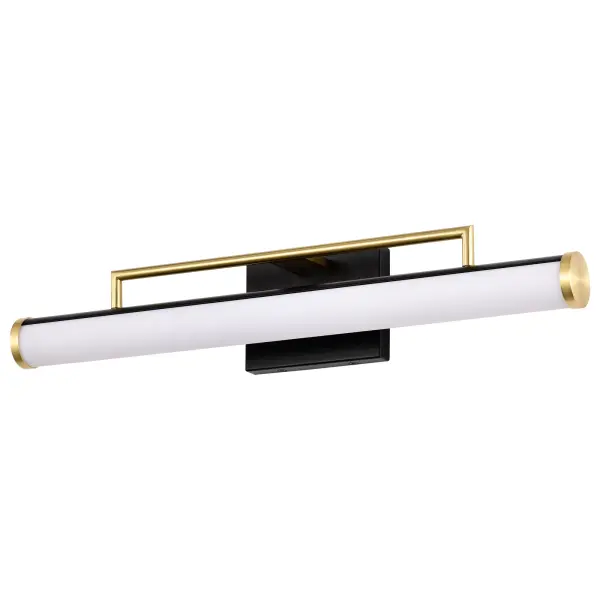 Solano Medium LED Vanity Light in Black and Brushed Brass - Image 1