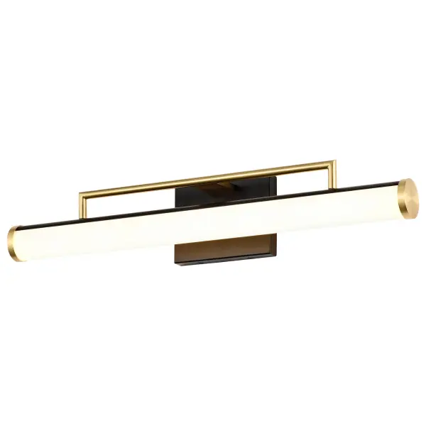 Solano Medium LED Vanity Light in Black and Brushed Brass - Image 2