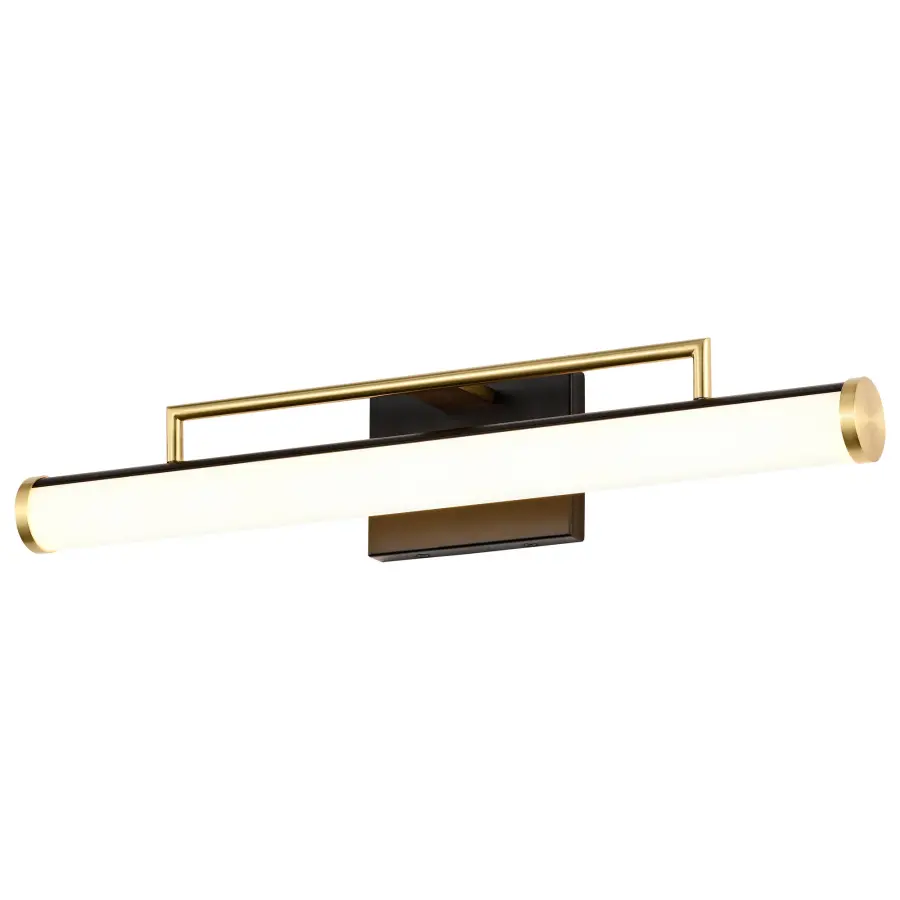 Solano Medium LED Vanity Light in Black and Brushed Brass - Image 2