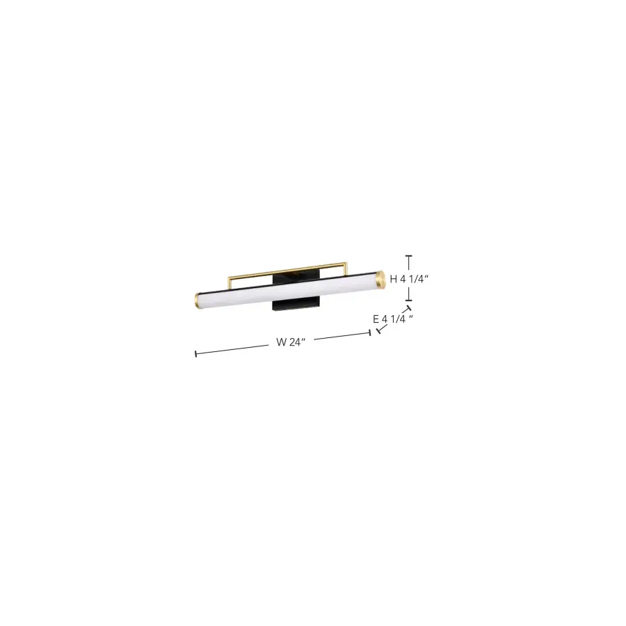 Solano Medium LED Vanity Light in Black and Brushed Brass - Image 12