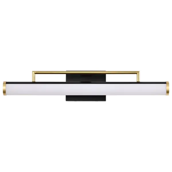 Solano Medium LED Vanity Light in Black and Brushed Brass - Image 3
