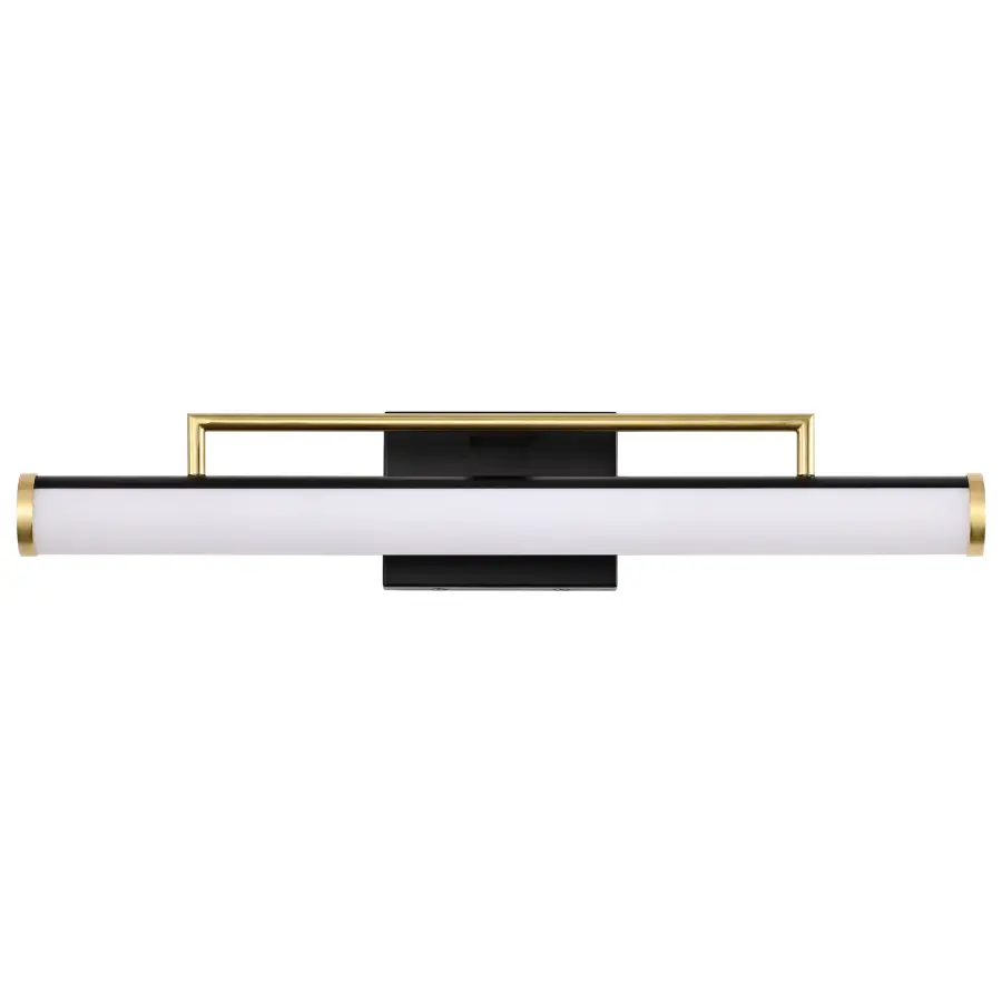 Solano Medium LED Vanity Light in Black and Brushed Brass - Image 3