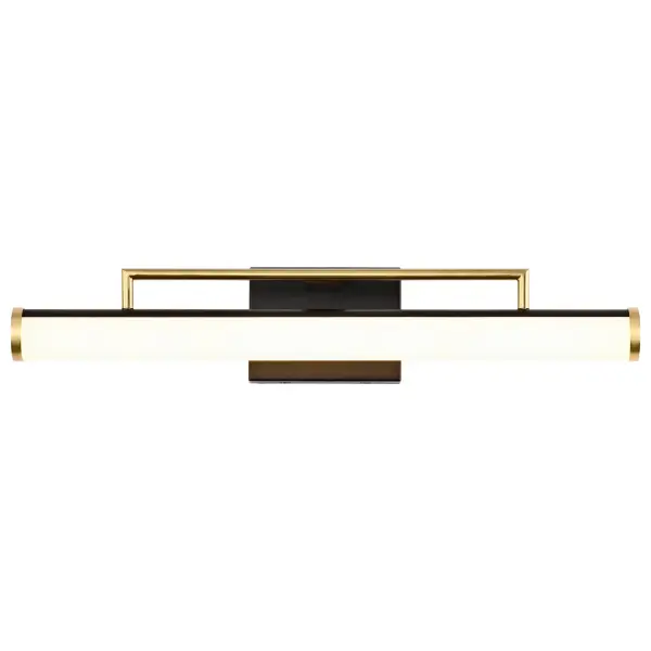 Solano Medium LED Vanity Light in Black and Brushed Brass - Image 4