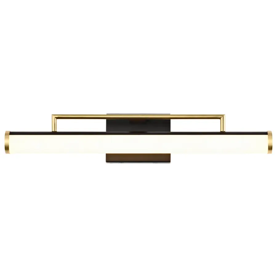 Solano Medium LED Vanity Light in Black and Brushed Brass - Image 4