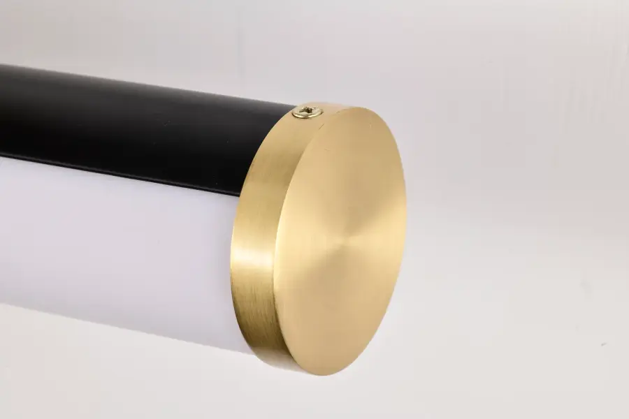 Solano Medium LED Vanity Light in Black and Brushed Brass - Image 5