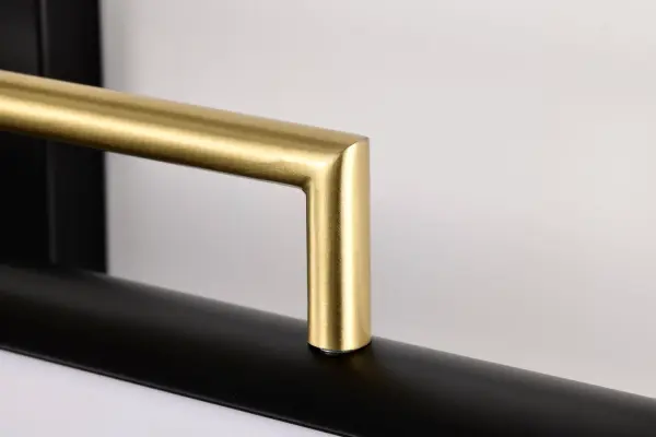 Solano Medium LED Vanity Light in Black and Brushed Brass - Image 6