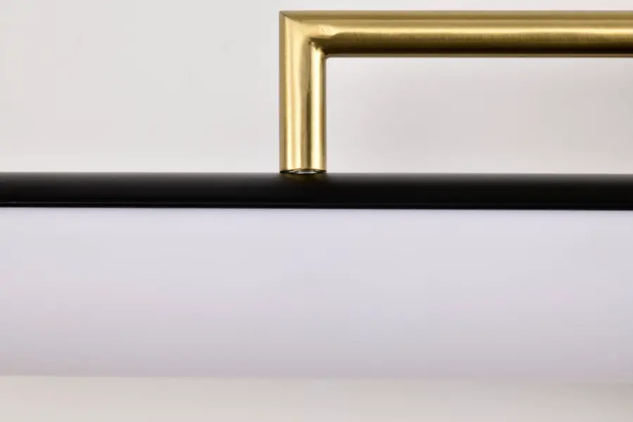 Solano Medium LED Vanity Light in Black and Brushed Brass - Image 8
