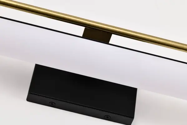 Solano Medium LED Vanity Light in Black and Brushed Brass - Image 9