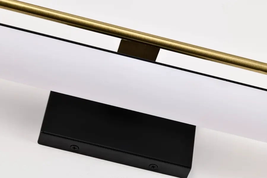 Solano Medium LED Vanity Light in Black and Brushed Brass - Image 9