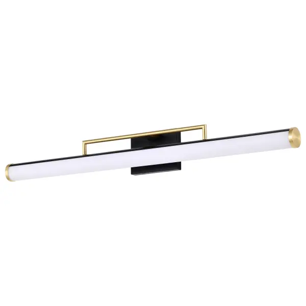 Solano Large LED Vanity Light in Black and Brushed Brass - Image 1