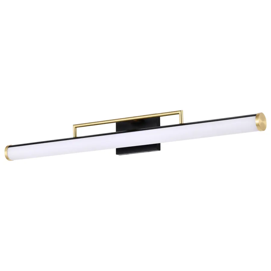 Solano Large LED Vanity Light in Black and Brushed Brass - Image 1