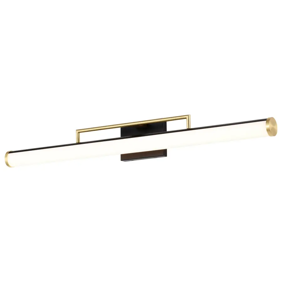 Solano Large LED Vanity Light in Black and Brushed Brass - Image 2