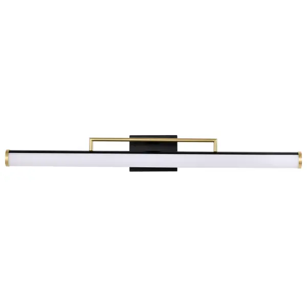 Solano Large LED Vanity Light in Black and Brushed Brass - Image 3