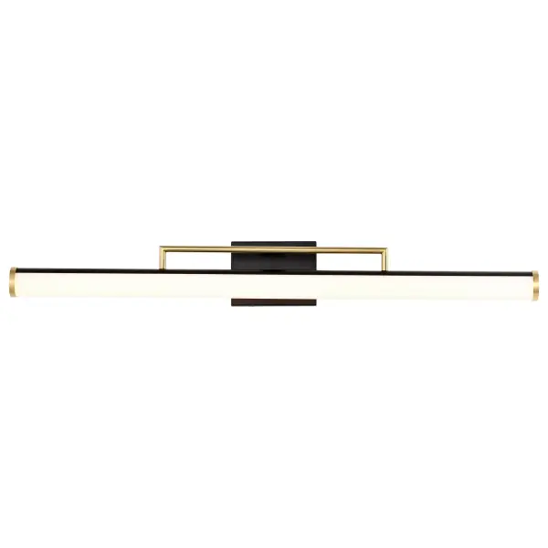 Solano Large LED Vanity Light in Black and Brushed Brass - Image 4