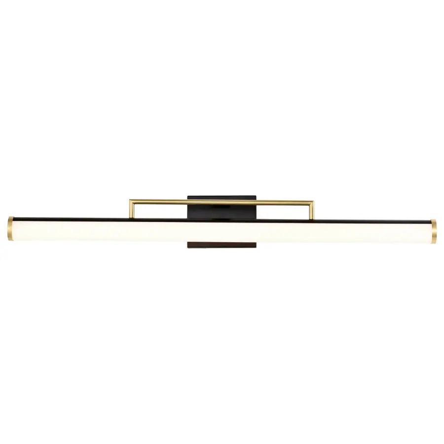 Solano Large LED Vanity Light in Black and Brushed Brass - Image 4
