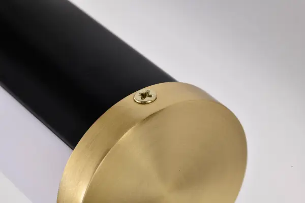 Solano Large LED Vanity Light in Black and Brushed Brass - Image 6