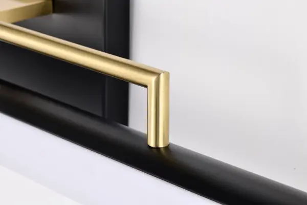 Solano Large LED Vanity Light in Black and Brushed Brass - Image 7