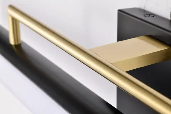 Solano Large LED Vanity Light in Black and Brushed Brass - Image 8