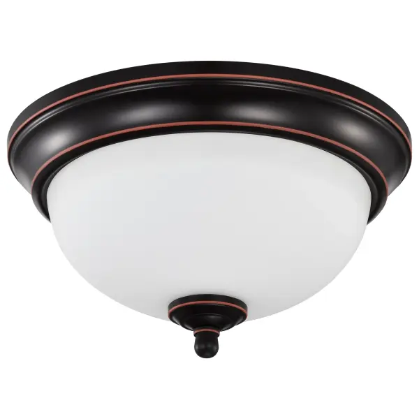 This 11-inch flush mount delivers practical, energy-efficient illumination perfect for utility spaces. The frosted glass diffuses 1600 lumens evenly while the Mahogany Bronze finish adds a refined touch to functional areas.