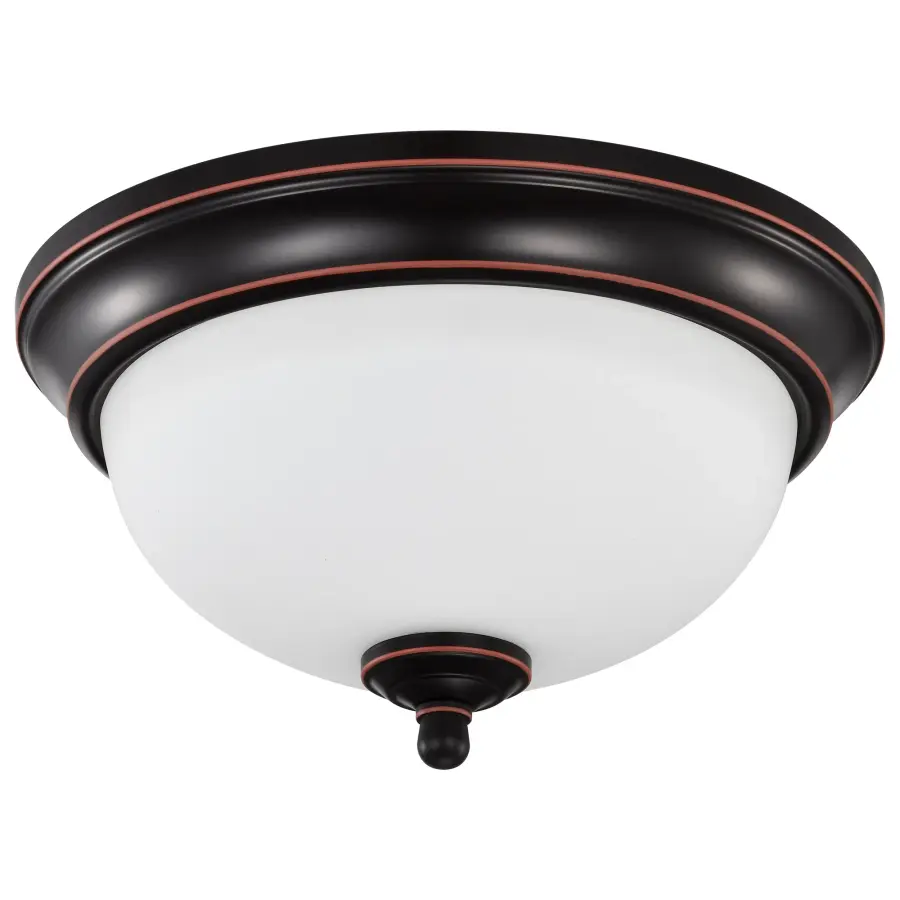 Center Lock 11" LED Flush Mount in Mahogany Bronze - Image 1