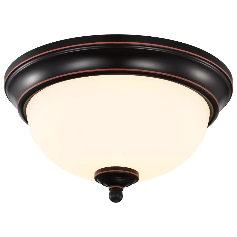 Center Lock 11" LED Flush Mount in Mahogany Bronze - Image 2