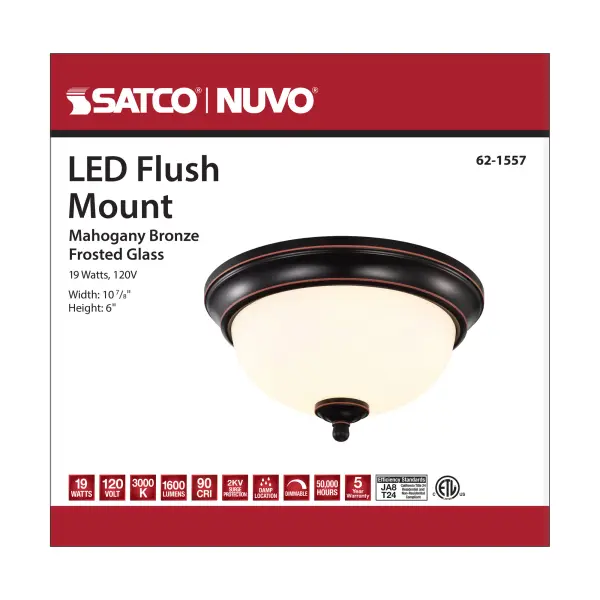 Center Lock 11" LED Flush Mount in Mahogany Bronze - Image 12