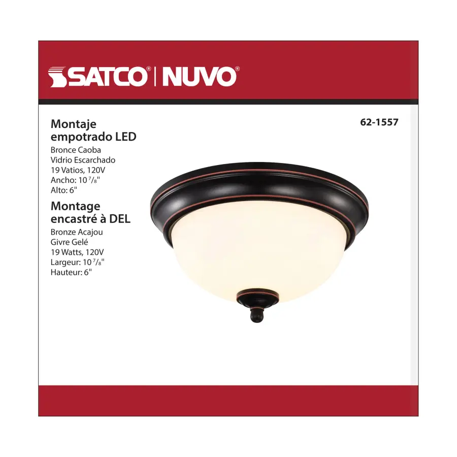 Center Lock 11" LED Flush Mount in Mahogany Bronze - Image 13