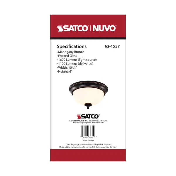 Center Lock 11" LED Flush Mount in Mahogany Bronze - Image 15