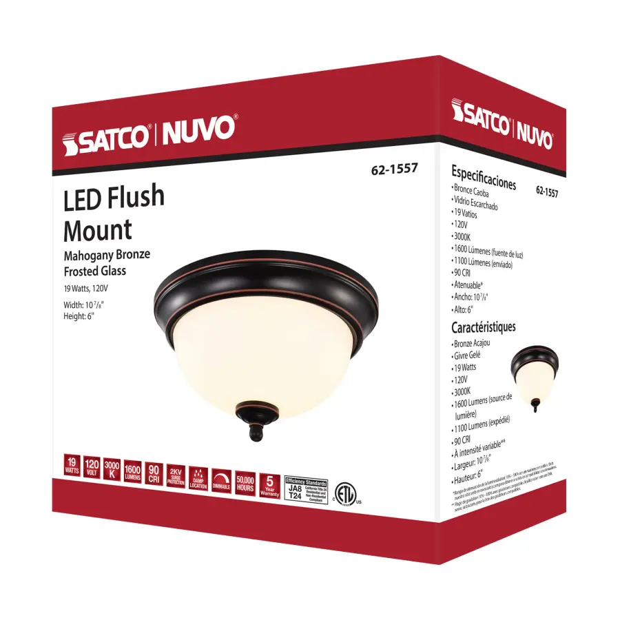 Center Lock 11" LED Flush Mount in Mahogany Bronze - Image 16