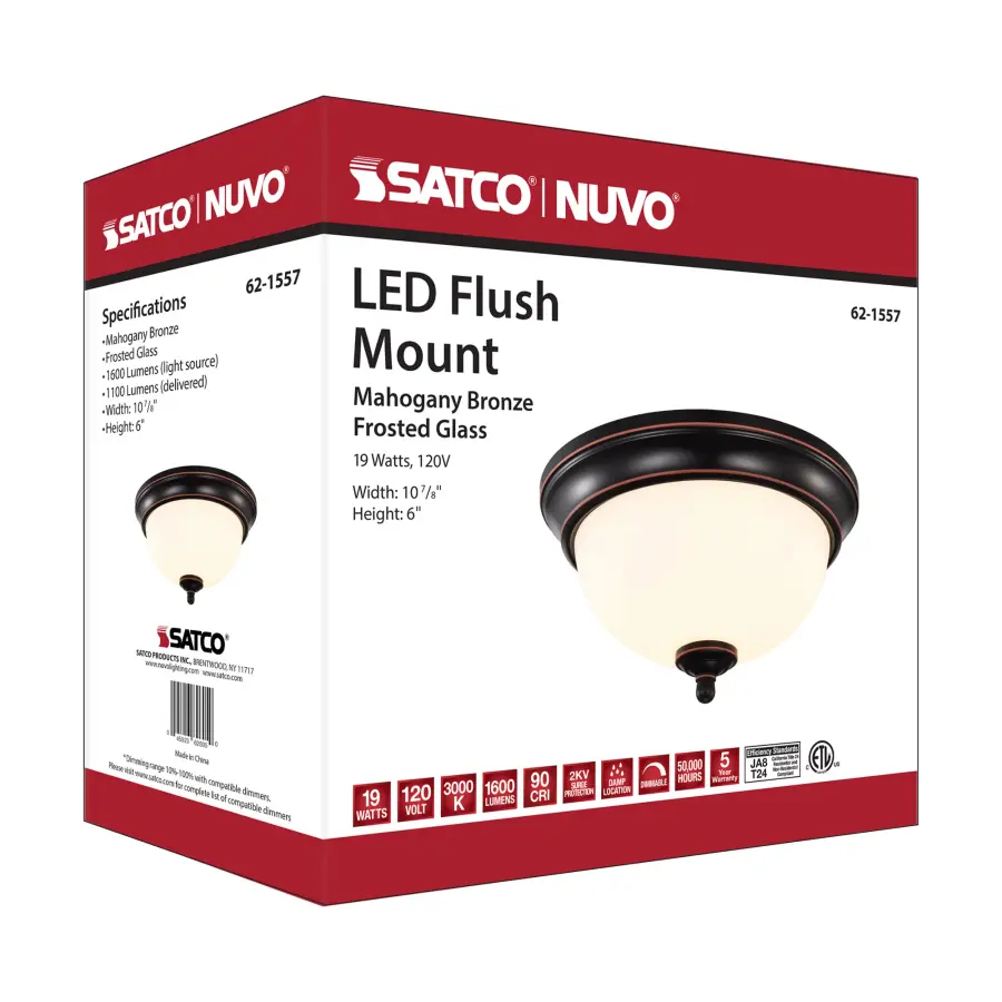 Center Lock 11" LED Flush Mount in Mahogany Bronze - Image 17