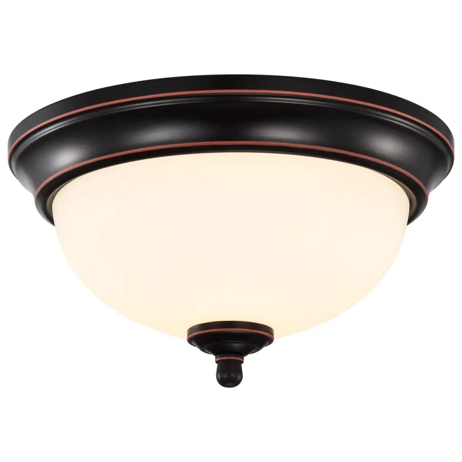 Center Lock 11" LED Flush Mount in Mahogany Bronze - Image 4