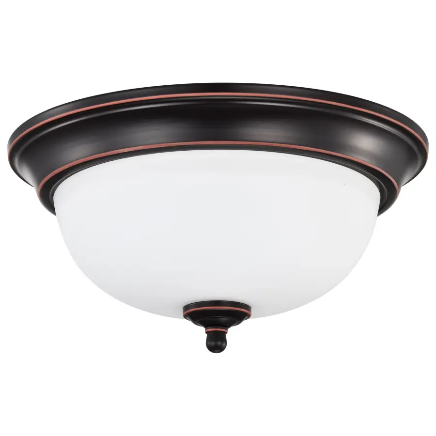 Center Lock 13" LED Flush Mount in Mahogany Bronze - Image 1
