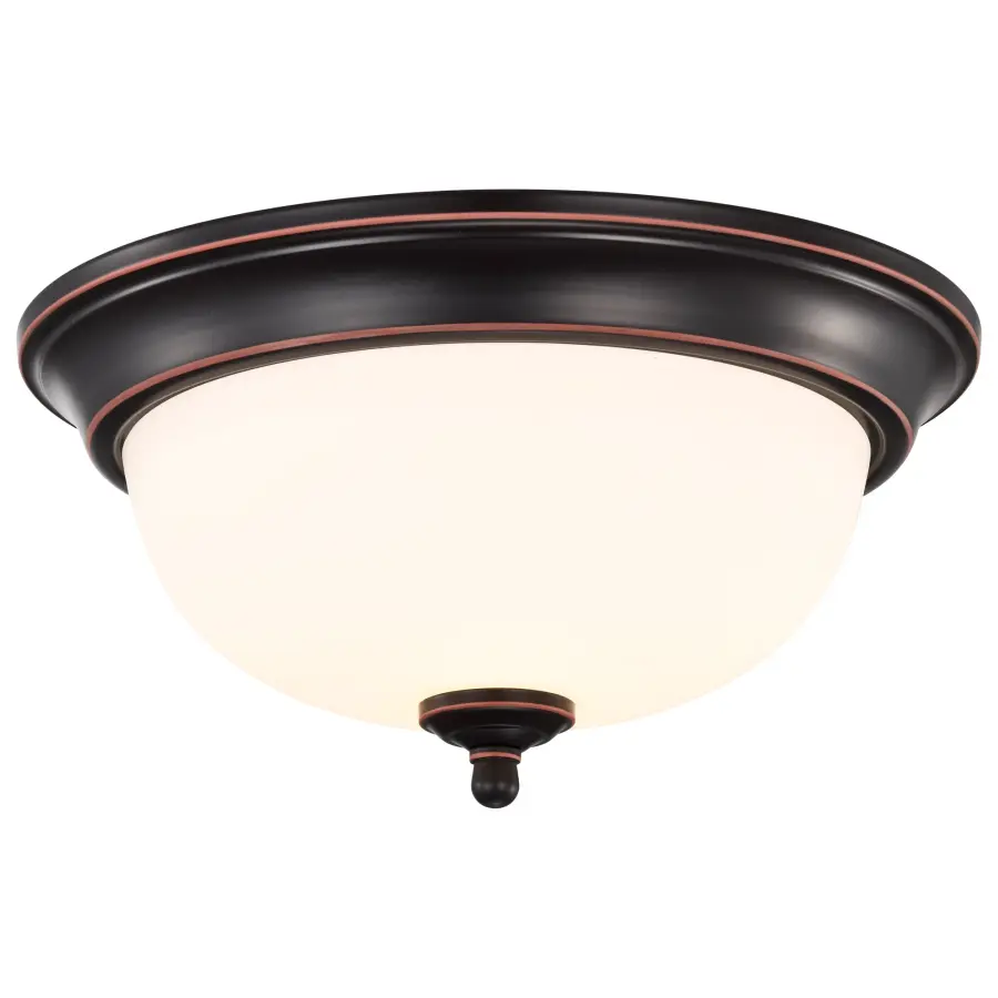 Center Lock 13" LED Flush Mount in Mahogany Bronze - Image 2