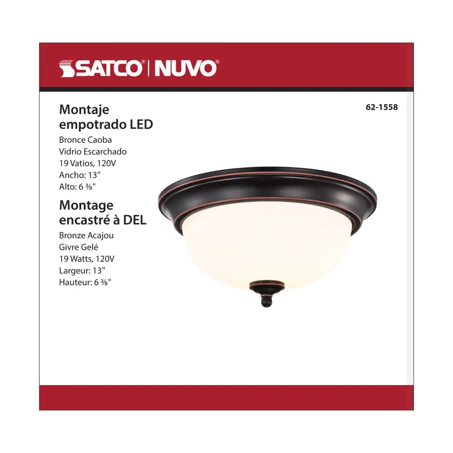 Center Lock 13" LED Flush Mount in Mahogany Bronze - Image 14
