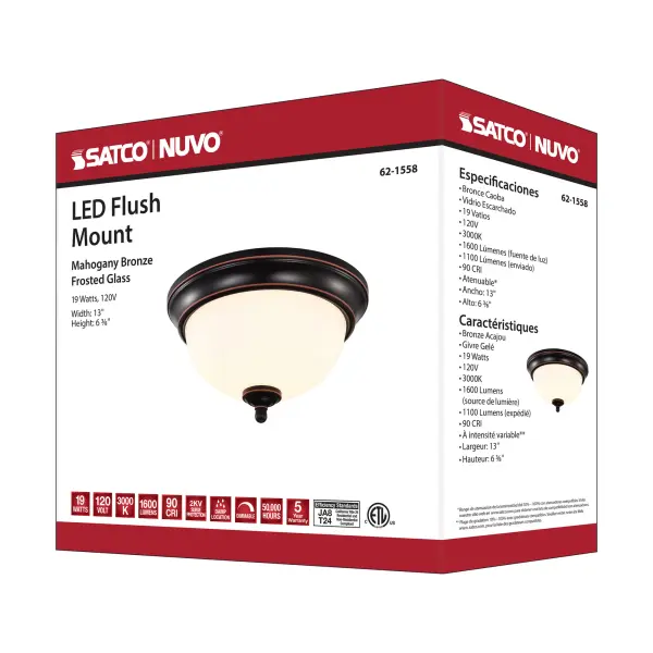 Center Lock 13" LED Flush Mount in Mahogany Bronze - Image 17