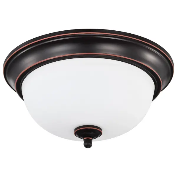 Center Lock 13" LED Flush Mount in Mahogany Bronze - Image 3