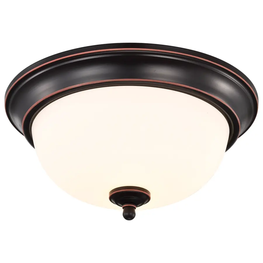 Center Lock 13" LED Flush Mount in Mahogany Bronze - Image 4