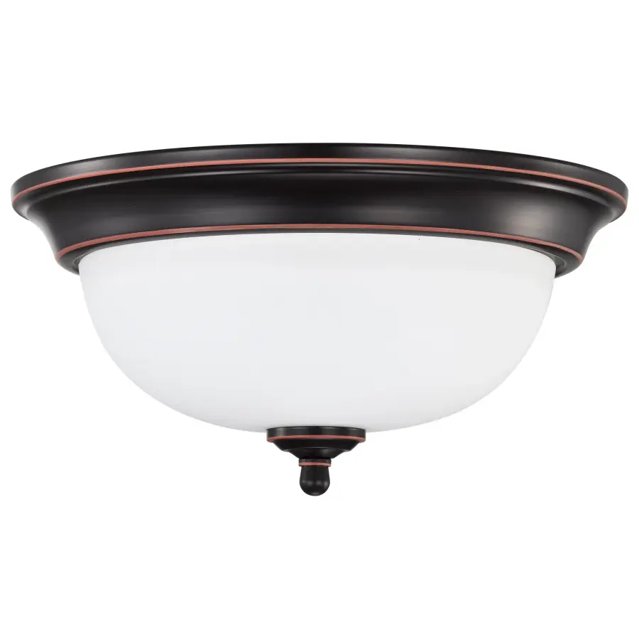 Center Lock 13" LED Flush Mount in Mahogany Bronze - Image 5