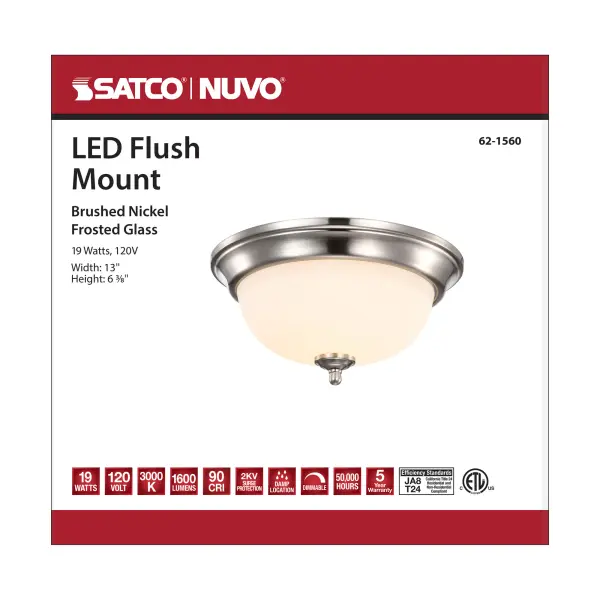 Center Lock 13" LED Flush Mount in Brushed Nickel - Image 12