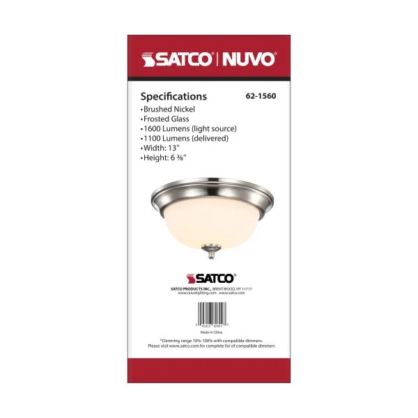 Center Lock 13" LED Flush Mount in Brushed Nickel - Image 15