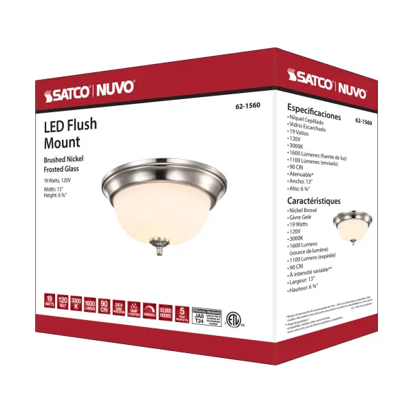 Center Lock 13" LED Flush Mount in Brushed Nickel - Image 16