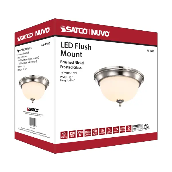 Center Lock 13" LED Flush Mount in Brushed Nickel - Image 17