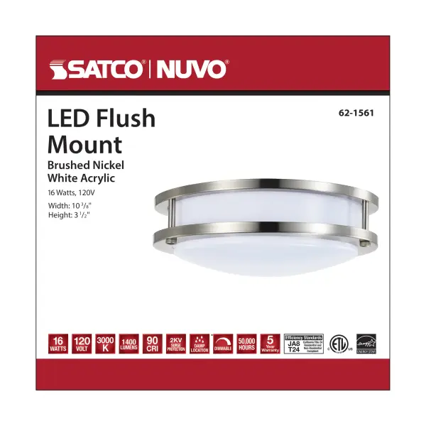 10" LED Flush Mount Fixture in Brushed Nickel - Image 7