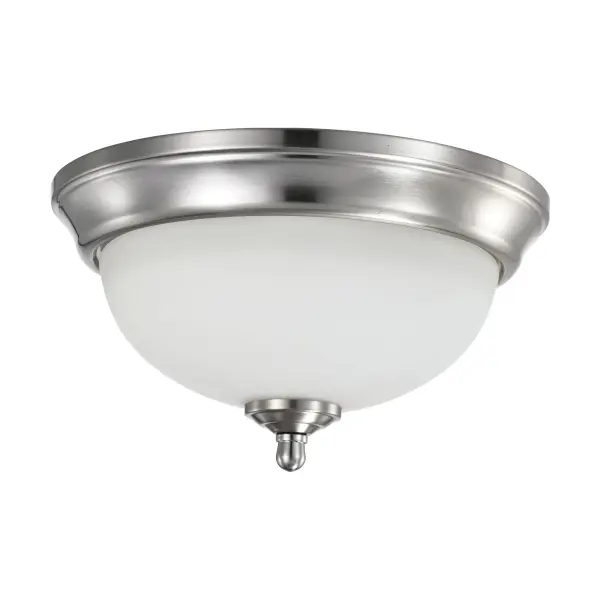 This 11-inch flush mount combines timeless brushed nickel finish with energy-efficient LED technology. Perfect for low ceilings and tight spaces, it delivers warm 3000K light with exceptional 50,000-hour lifespan. - alternate view