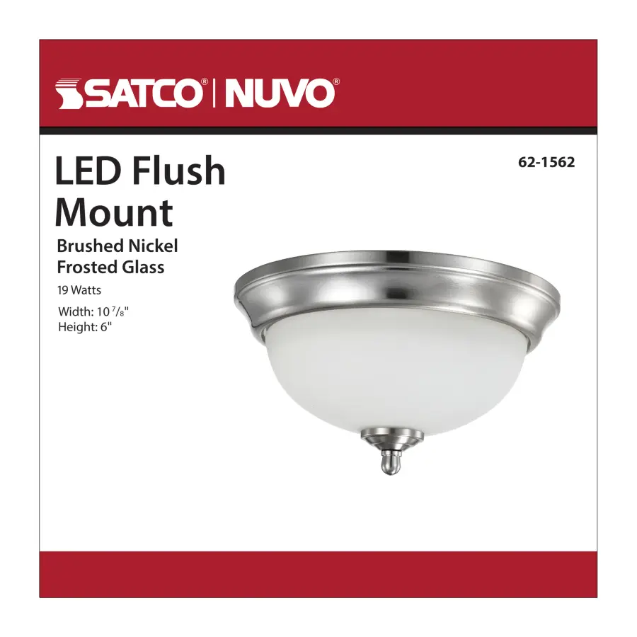 11" LED Flush Mount Fixture in Brushed Nickel - Image 7