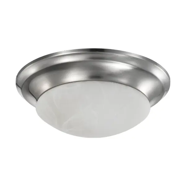 This 11-inch flush mount delivers reliable, energy-efficient lighting with a clean transitional design. The brushed nickel finish and frosted glass provide soft, even illumination perfect for everyday spaces.