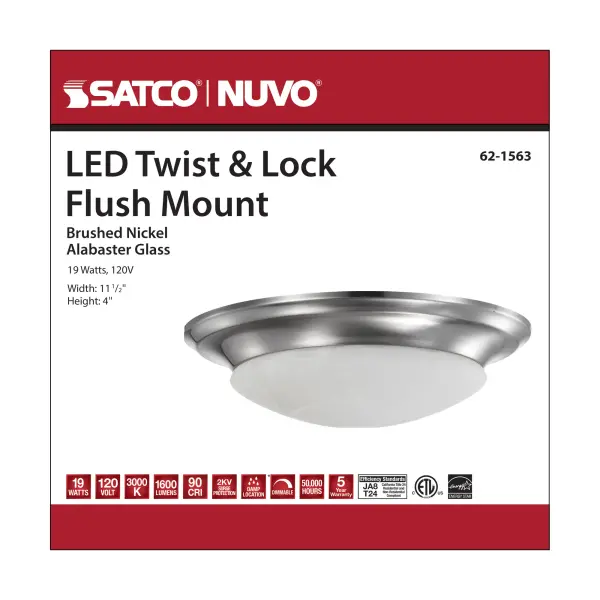 11" LED Flush Mount Ceiling Light - Brushed Nickel - Image 7