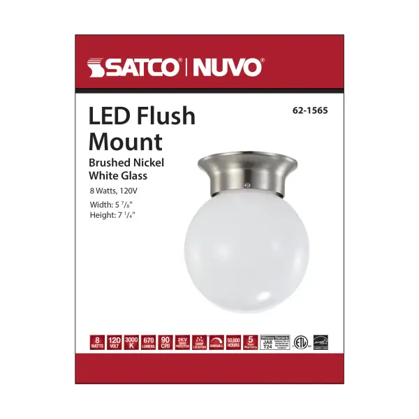 6" LED Flush Mount Ceiling Light - Brushed Nickel - Image 7