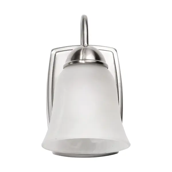 This elegant wall sconce combines traditional styling with modern LED efficiency. The alabaster glass shade diffuses warm 3000K light for a soft, flattering glow perfect for bathroom vanities and powder rooms.